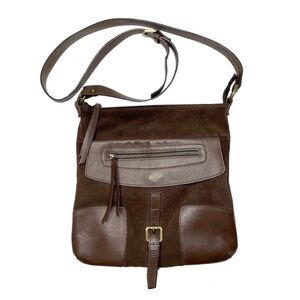 GIANNOTTI Made In Italy Chocolate Brown Leather Saddle Bag